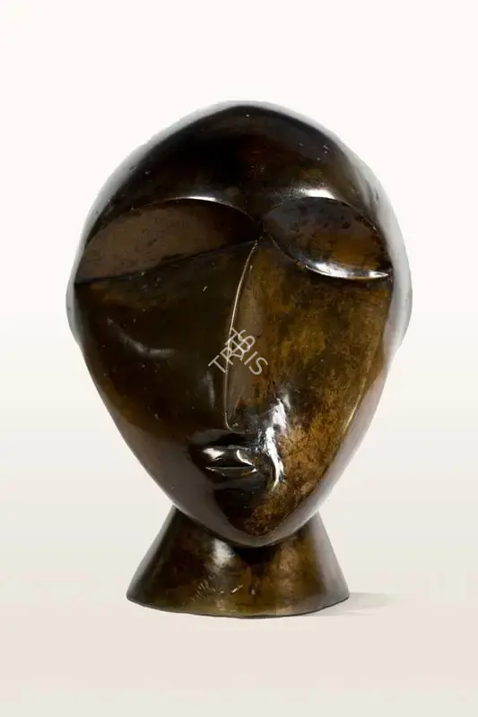 Chowdhury, S. Roy (Artist). Head of a woman. Bronze, 1989 | Sculpture | FineArts | 00546629