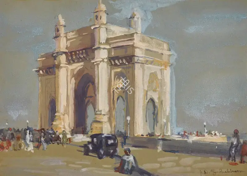 Gondhalekar, Janardhan Dattaray (Artist). Untitled (Gateway of India). Watercolour and pencil on paper, n.d. | Painting | FineArts | 00416546