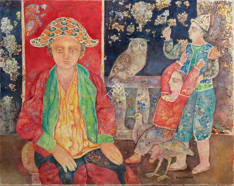 Burman, Sakti (Artist). In the Balcony, 2015 | Painting