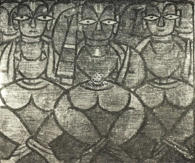 Roy, Jamini (Artist). Vaishnavas. Tempera, circa 1935 | Journal of Arts & Ideas, March 1995 | Painting | Scholarship | 00676889