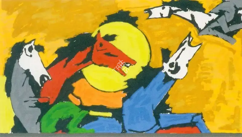 Husain, M.F. (Artist). Horses, n.d. | Graphic Art