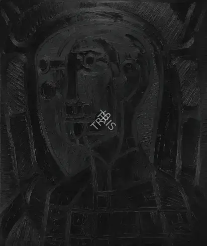 Souza, F.N. (Artist). Head Of A Man In Black, 1965 | Painting