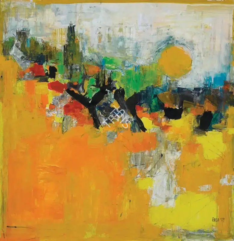 Raza, S.H. (Artist). Untitled (Landscape), 1959 | Painting
