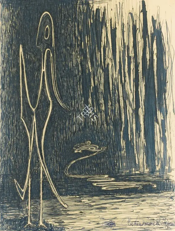 Tagore, Rabindranath (Artist). Untitled. Ink and watercolour on paper, 1932 | Drawing | FineArts | 00646674