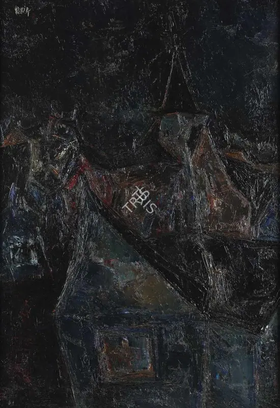 Raza, S.H. (Artist). Eglise. Oil on board, 1953 | Painting | FineArts | 00333591