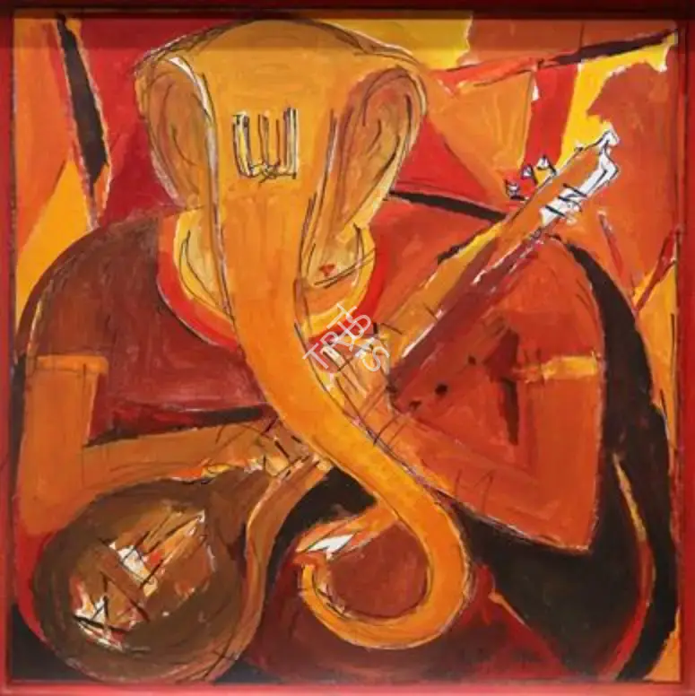 Raza, S.H. (Artist). Ganesh with Veena, 2008 | Painting