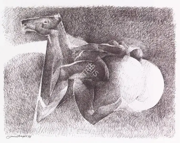 Naqsh, Jamil (Artist). Horse and Nude, n.d. | Drawing