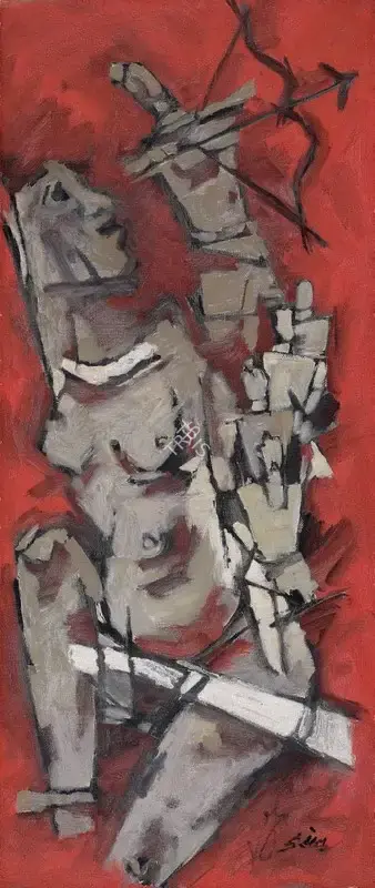 Husain, M.F. (Artist). Draupadi (Mahabharata), 1971 | Painting