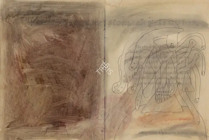Souza, F.N. (Artist). Untitled (Two Abstract Heads), 1970 | Painting