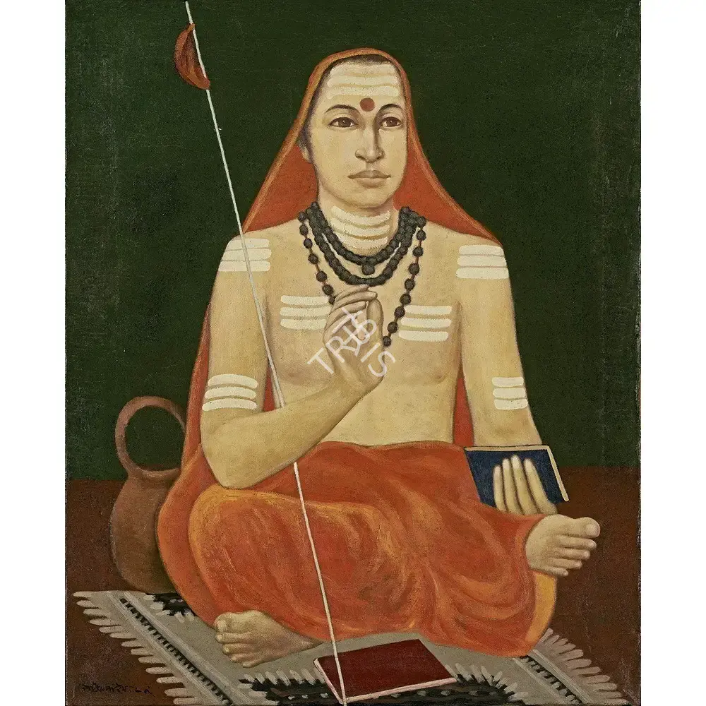 Pyne, Kartick Chandra (Artist). Sankaracharya, 1985 | Painting