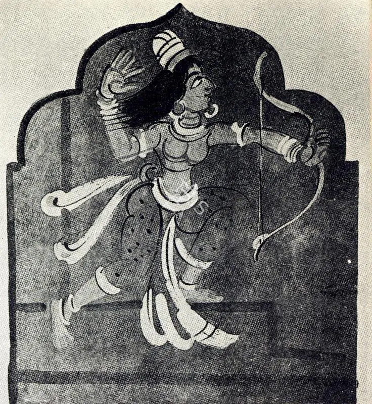 Bose, Nandalal (Artist). Rati with Her Bow, Haripura Congress Poster, 1937 | Painting