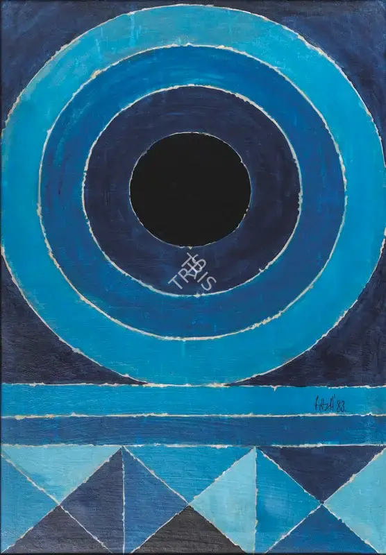 Raza, S.H. (Artist). Blue Bindu, 1983 | Painting