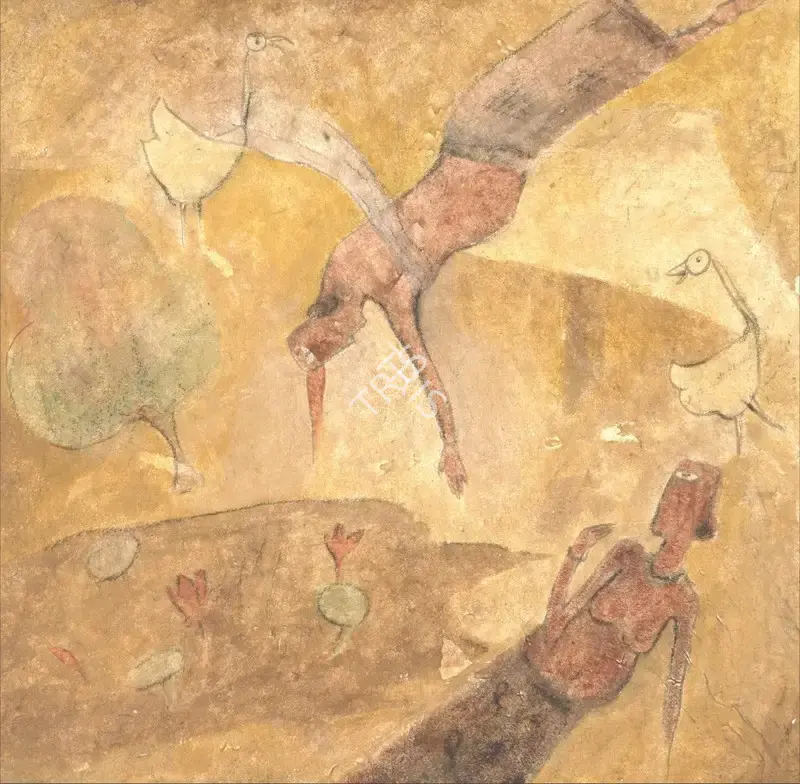 Hebbar, K.K. (Artist). Untitled. Mixed media on canvas, 1970 | Painting | FineArts | 00331940