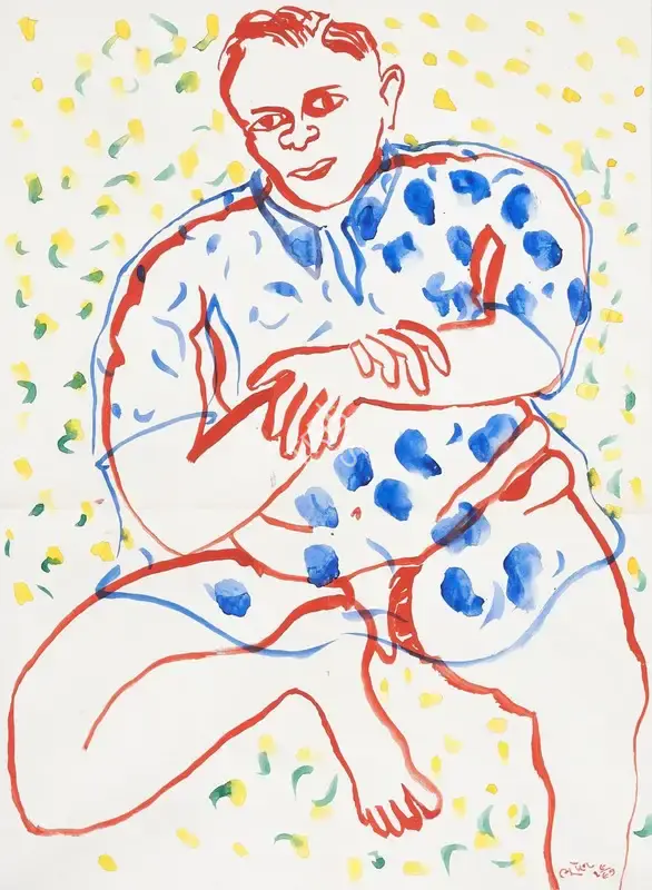 Khakhar, Bhupen (Artist). Untitled (Study for Exhibition Poster), 1997 | Painting
