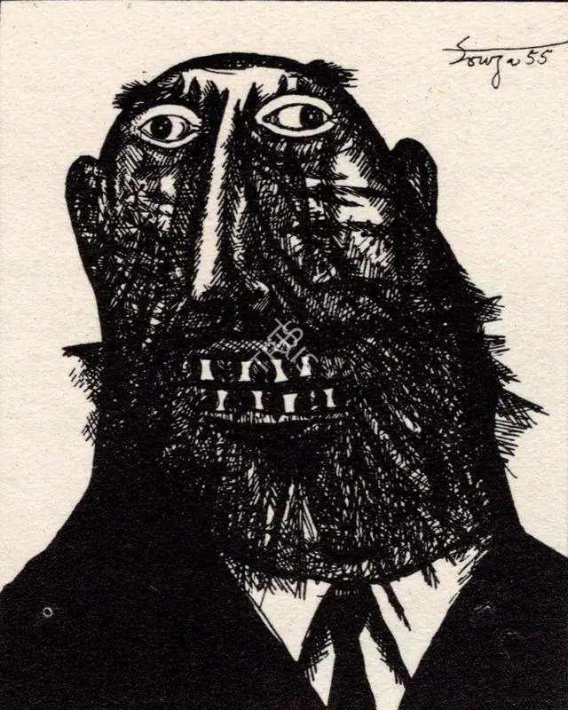Souza, F.N. (Artist). Six Gentleman of our Times. 1955 | Art Heritage 6, 1986-1987 | Drawing | FineArts | 00530231