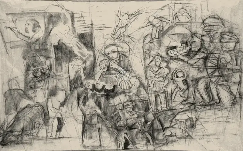 Khanna, Krishen (Artist). Garhi Village, early 1990s | Drawing