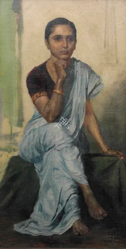Dhurandhar, M.V. (Artist). Untitled (Seated Lady), 1896 | Painting