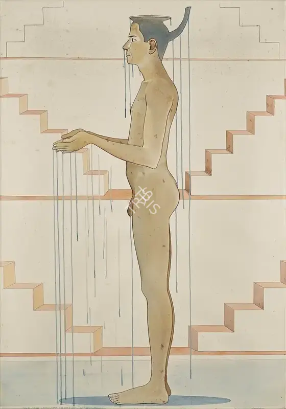 Nair, Surendran (Artist). Study for 'S Uffrage : A Fountain Sculpture on the Road to Lumbini' - Epiphany (Cuckoonebulopolis). Watercolour on paper, 2003 | Painting | FineArts | 00352357