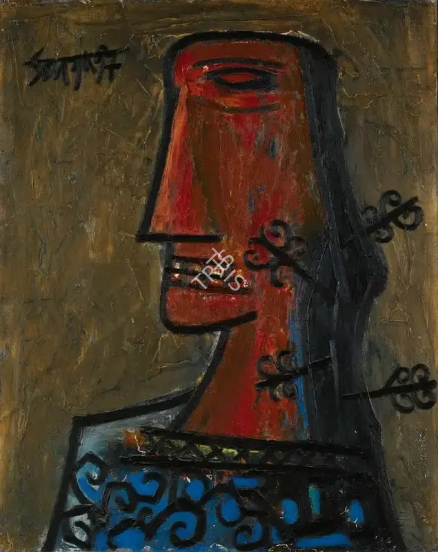 Souza, F.N. (Artist). Profile, 1957 | Painting
