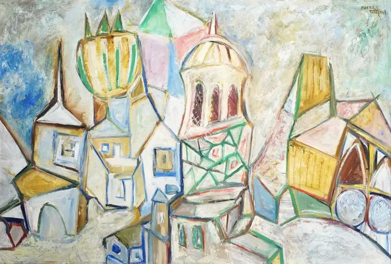 Bakre, S.K. (Artist). Townscape. Oil on board, 1969 | Painting  | 00866634