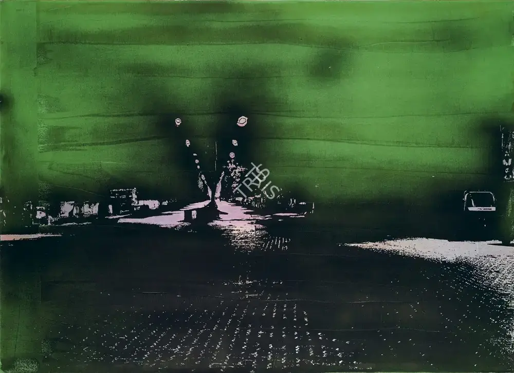 Ponmany, Justin (Artist). Night Crossroad 001, 2011 | Painting