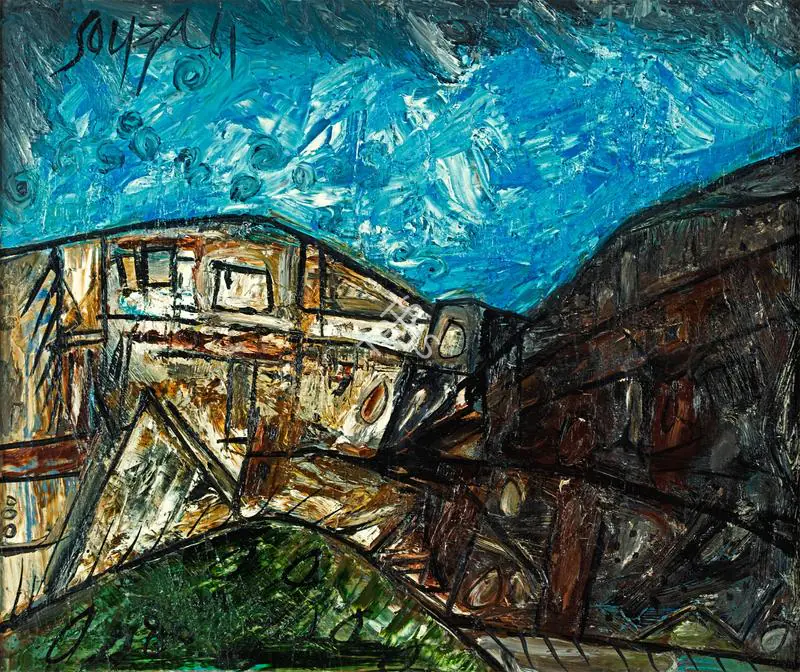 Souza, F.N. (Artist). Spanish Landscape. Oil on canvas, 1961 | Painting | FineArts | 00594644