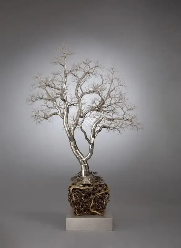 Singh, Dhananjay (Artist). Untitled. Stainless steel wire and bronze, 2018 | Sculpture  | 00868512