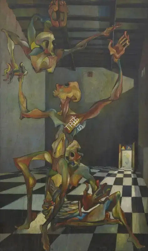 Bhattacharjee, Bikash (Artist). Untitled. Oil on plywood, 1969 | Painting | EconomicsArt | 00872896