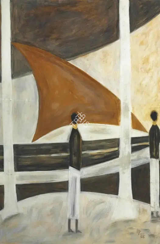 Peries, Ivan (Artist). Untitled (Seashore). Oil on board, 1966 | Painting | FineArts | 00646633