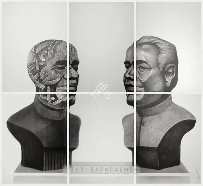 Chaturvedi, P.N. (Artist). Anthropoid Bust. Mixed media on paper, 2007 | Painting | FineArts | 00757000