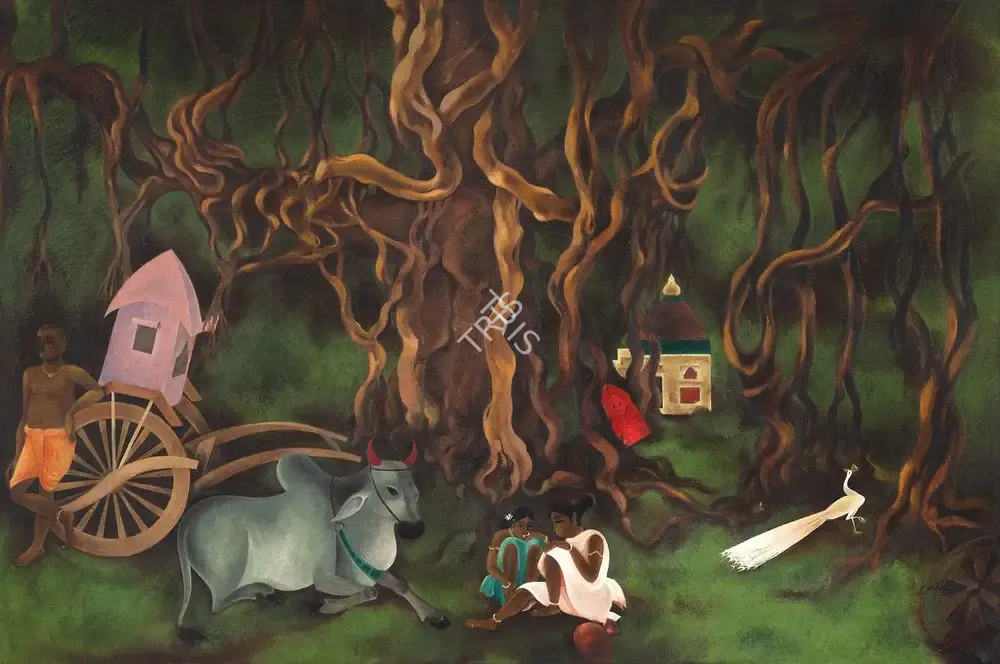 Raiba, A.A. (Artist). Untitled. Oil on canvas, c.1970 | Painting | FineArts | 00362377