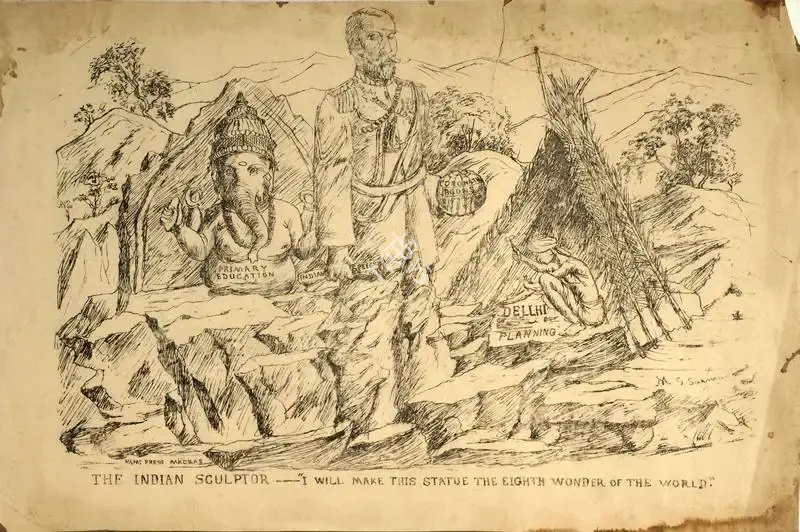 Sarma, M.S. (Artist). The Indian Sculptor. Lithographic print on paper | Political Propaganda | PopCulture | 00092382