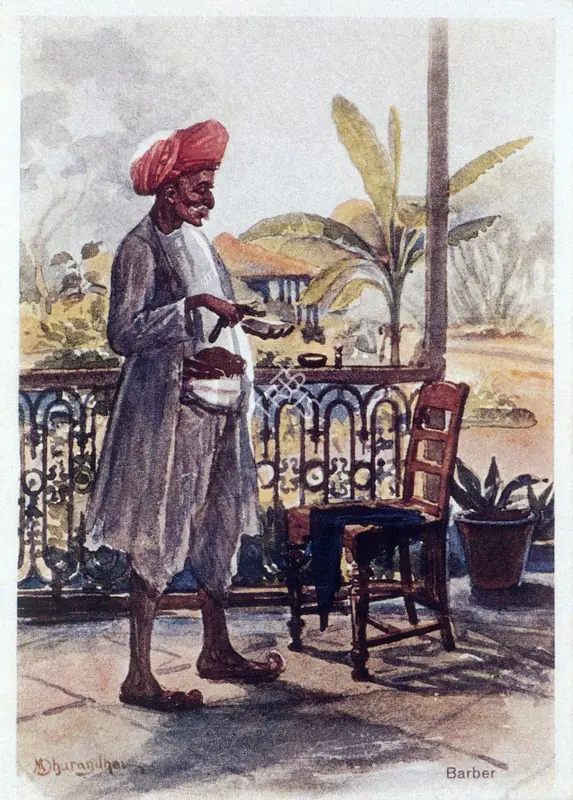 Dhurandhar, M.V. (Artist). Barber. Watercolour, Circa 1905 | Marg, 1997 | Painting | FineArts | 00675190