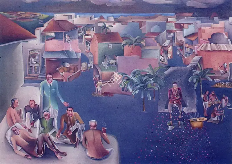 Khakhar, Bhupen (Artist). Celebration of Guru Jayanti, 1980 | Painting