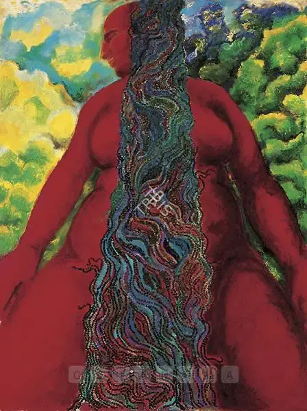 Oshidar, Simeen (Artist). Untitled. Mixed media on canvas, 2000 | Painting | FineArts | 00599940