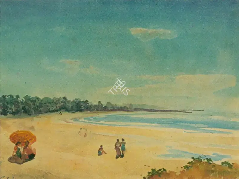 Haldankar, G.S. (Artist). Juhu Beach. watercolour on paper, n.d. | Painting  | 00877674