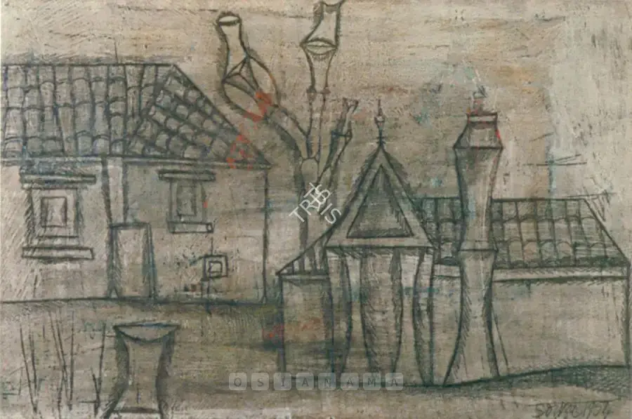 Souza, F.N. (Artist). Landscape, 1954 | Painting