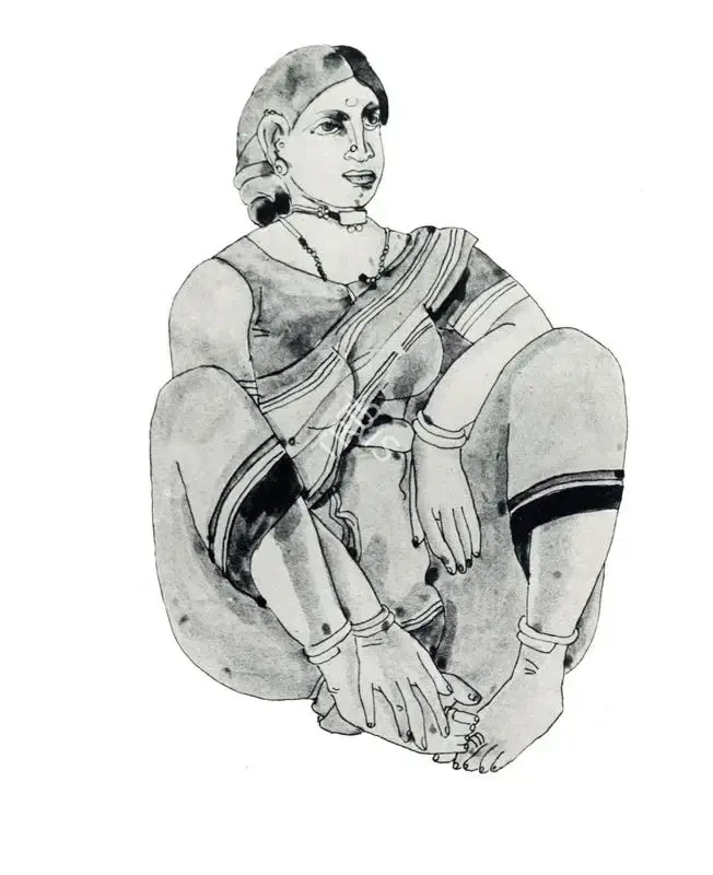 Goud, K. Laxma (Artist). Untitled (Woman), n.d. | Drawing