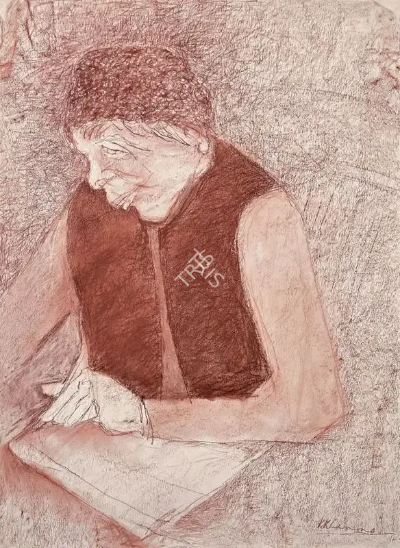 Khanna, Krishen (Artist). Untitled (Scribe), n.d. | Painting
