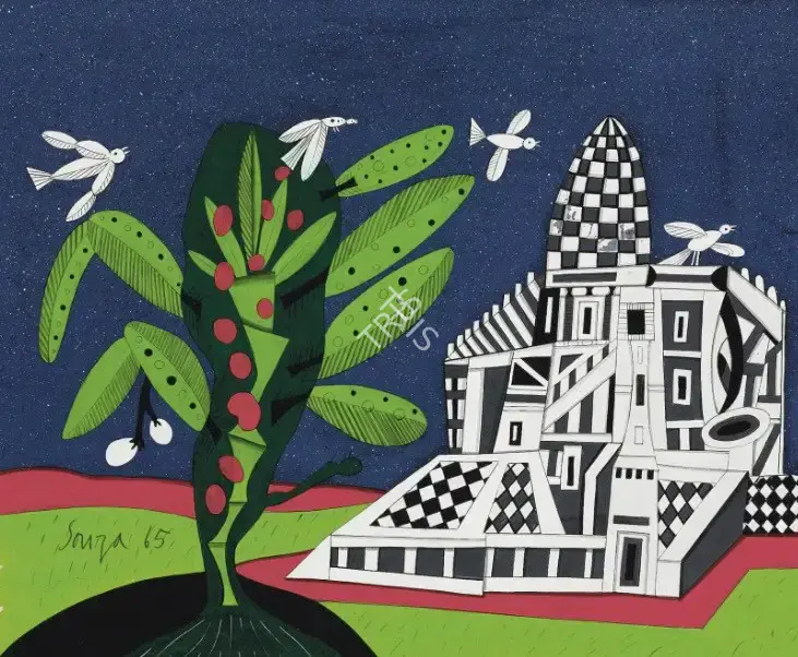 Souza, F.N. (Artist). Untitled (Cactus Landscape), 1965 | Painting