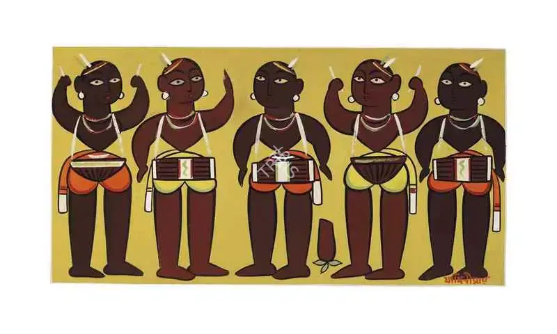 Roy, Jamini (Artist). Untitled (Drummers), n.d. | Painting