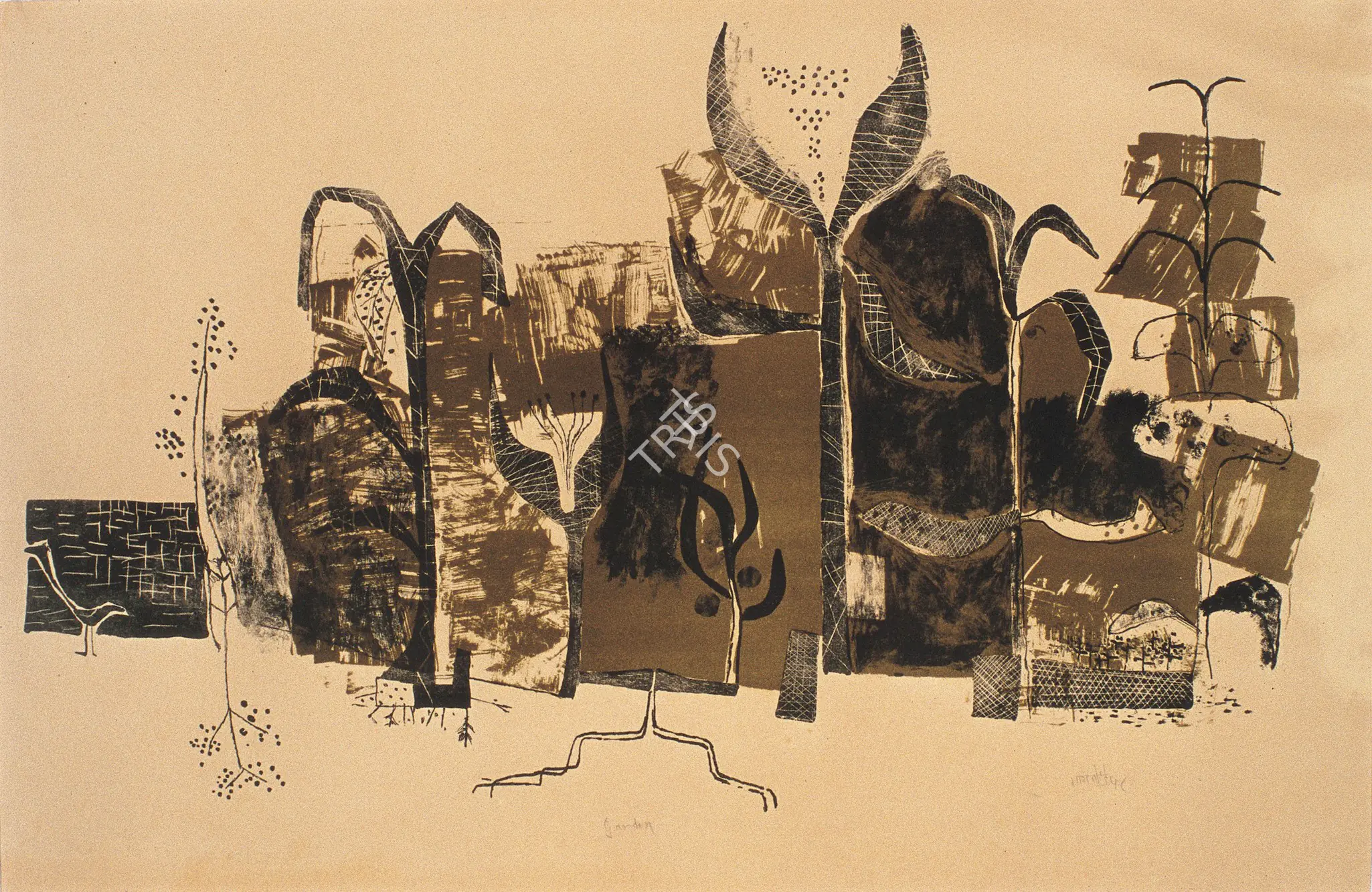 Gaitonde, V.S. (Artist). Garden, 1958 | Graphic Art