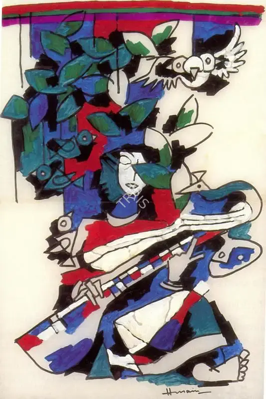 Husain, M.F. (Artist). Saraswati, n.d. | Painting