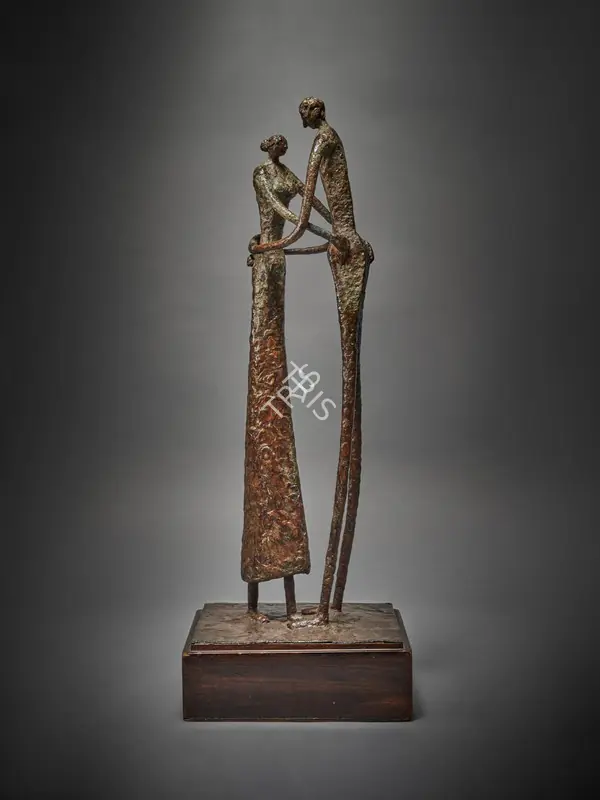 Sehgal, Amar (Artist). Lovers. Bronze with custom wooden base, 1957 | Sculpture | FineArts | 00416501