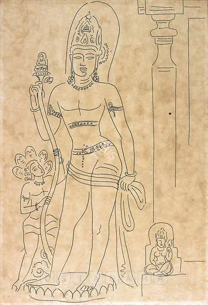 Hebbar, K.K. (Artist). Aurangabad Cave Series, 1963 | Drawing