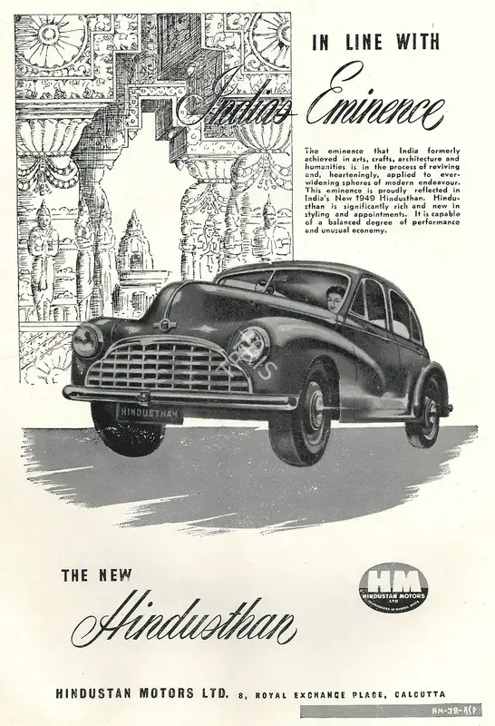 Hindustan Motors (Advertiser). In Line with India's Eminence, 1949 | Advertisement