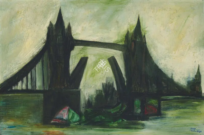 Bakre, S.K. (Artist). Untitled (Tower Bridge, London), 1961 | Painting