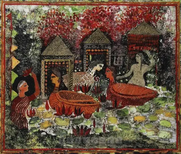 Burman, Jayshri (Artist). Untitled. Ink and acrylic on paper, 1997 | Painting  | 00879940