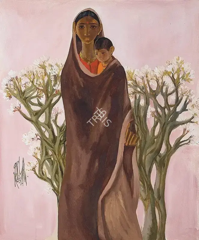 Prabha, B. (Artist). Untitled (Mother and Child), 1983 | Painting
