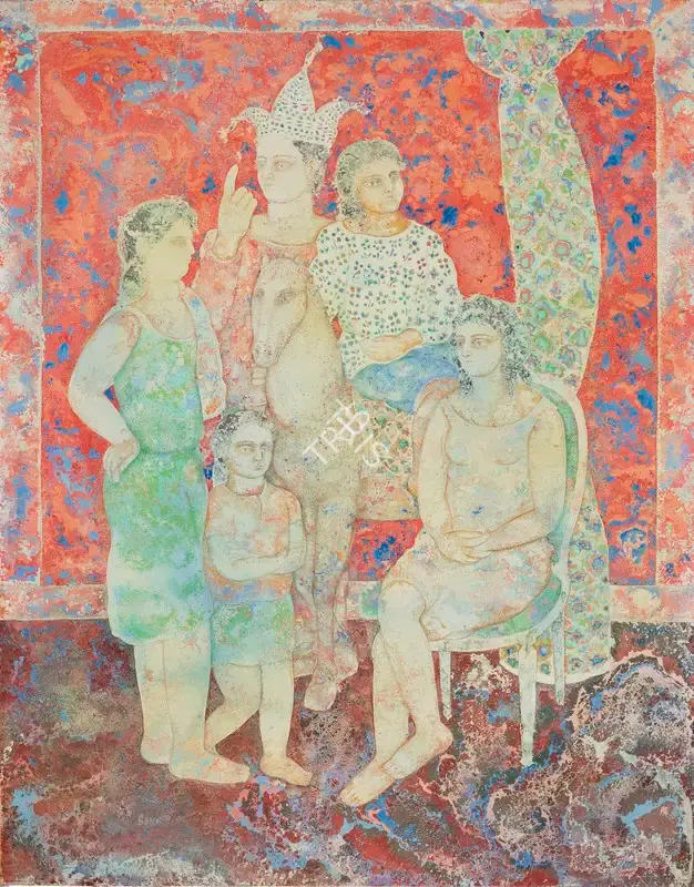 Burman, Sakti (Artist). Untitled (The Family). Oil on canvas, 1995 | Painting | FineArts | 00418645